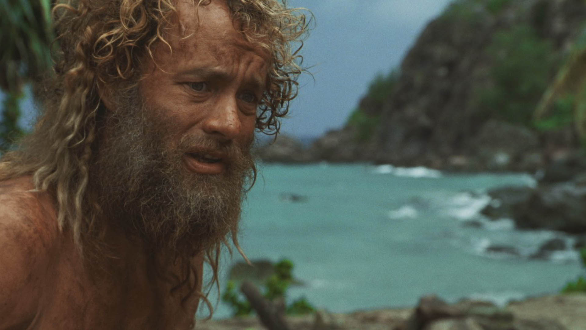 Tom Hanks on a remote island in the movie Cast Away