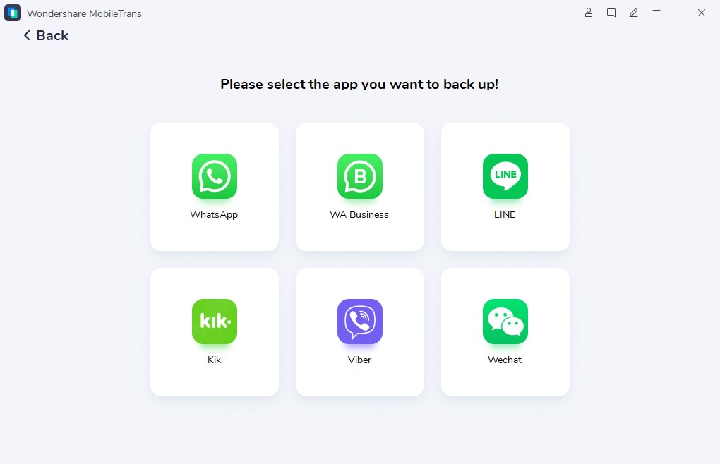 WhatsApp backup application