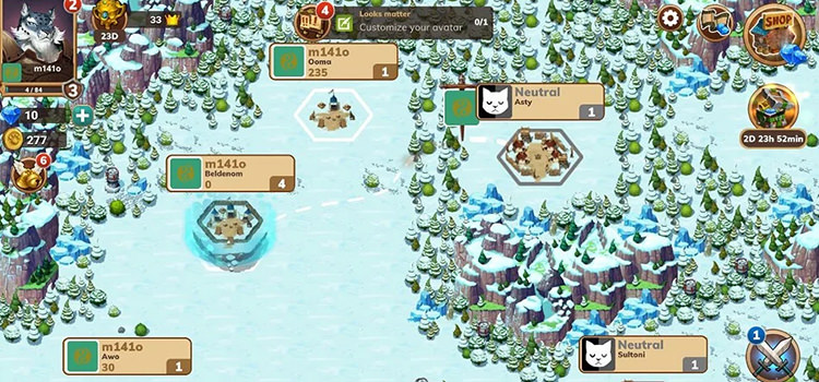 A battle of civilizations in the winter environment of Million Lords: Kingdom Conquest