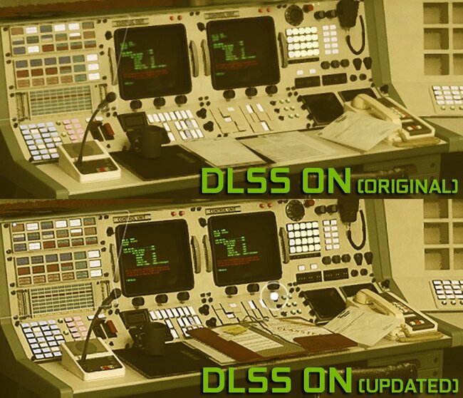 Comparison of new and old versions of DLSS