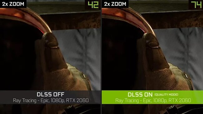 Comparison of whether DLSS is active or not