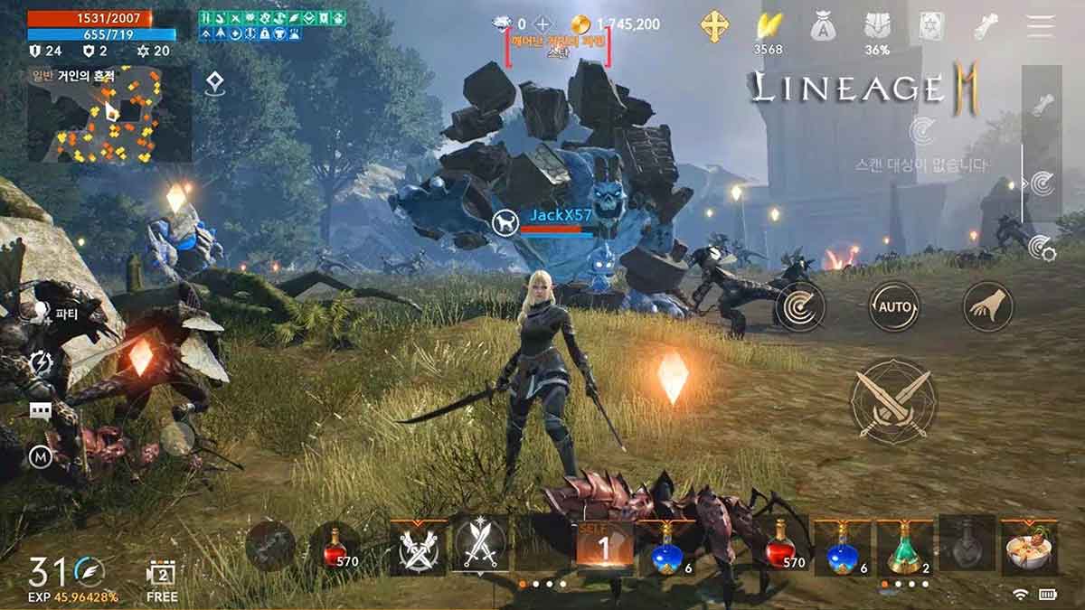 Role-playing combat in Lineage 2M