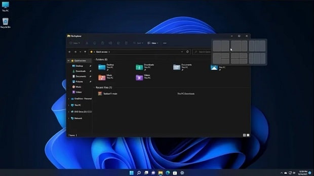 Windows 11 snap feature