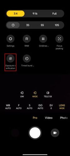 exposure verification mode - Xiaomi phone camera settings