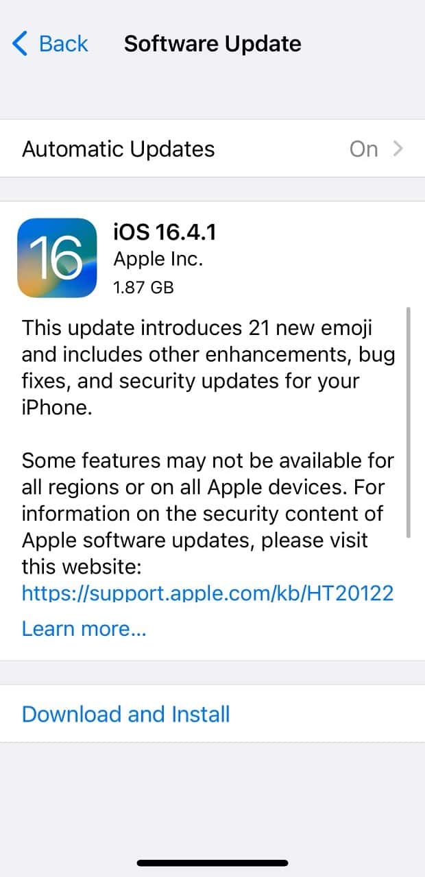 iOS update