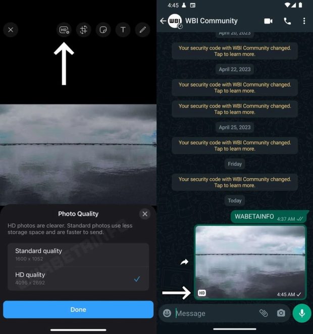 Send high quality images on WhatsApp