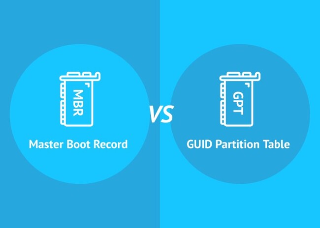 The difference between mbr and gpt partition