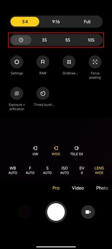 Xiaomi phone camera timer mode