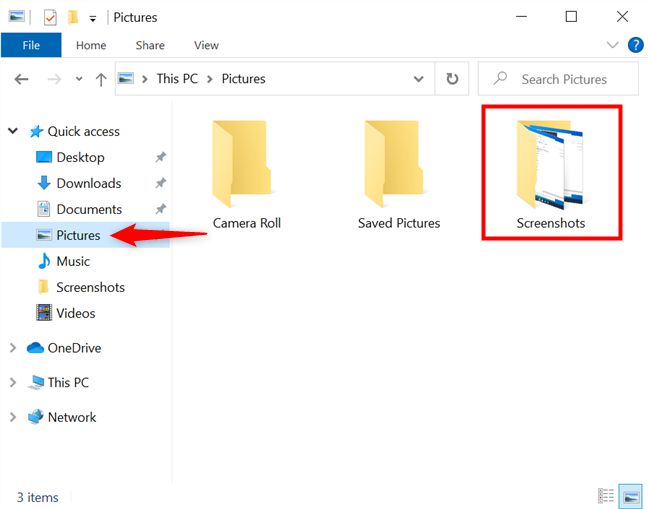 1. Where is the screenshot saved in Windows 10? 