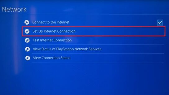 An image of the ps4 network settings