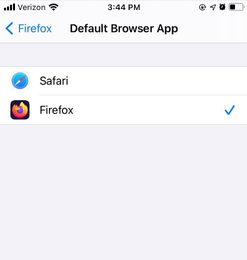Change the default browser on iPhone