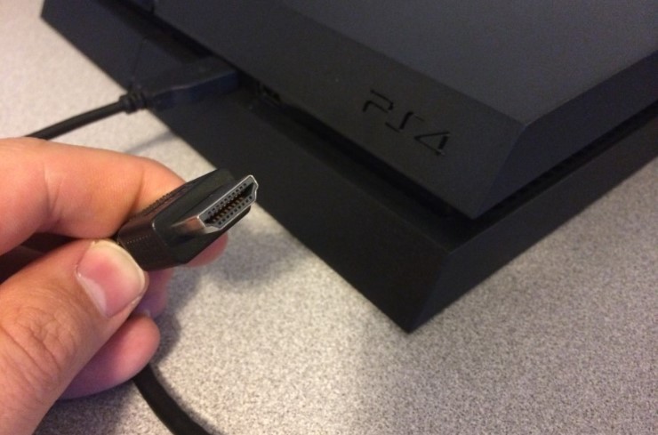 Connect HDMI cable to PS4