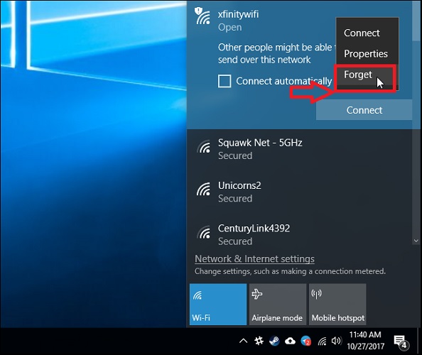 The problem of not connecting to Wi-Fi in Windows 7