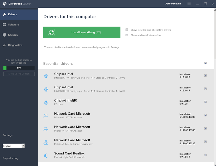 Install the driver with the solution pack driver