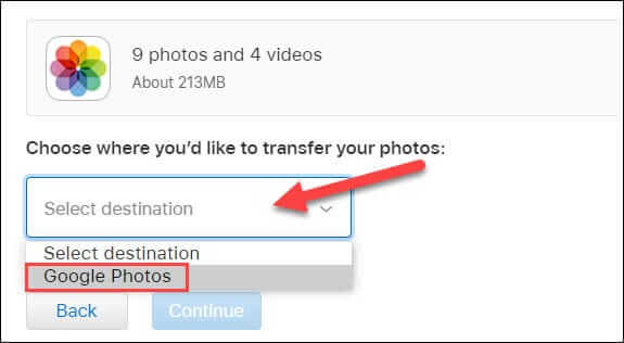 Copy iCloud images to Google Photos 