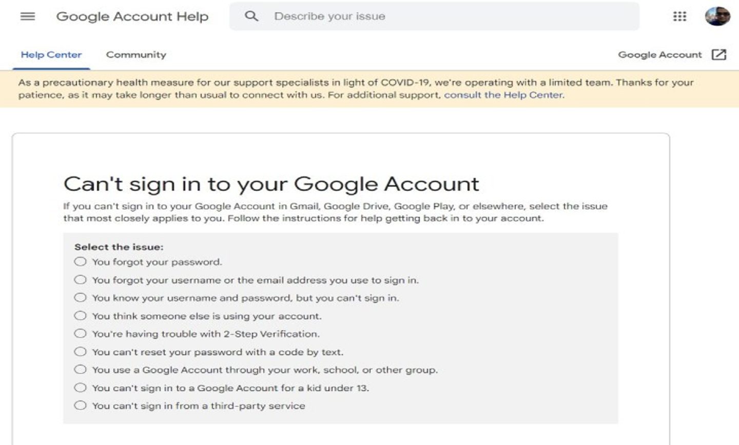 Solution to access Gmail account