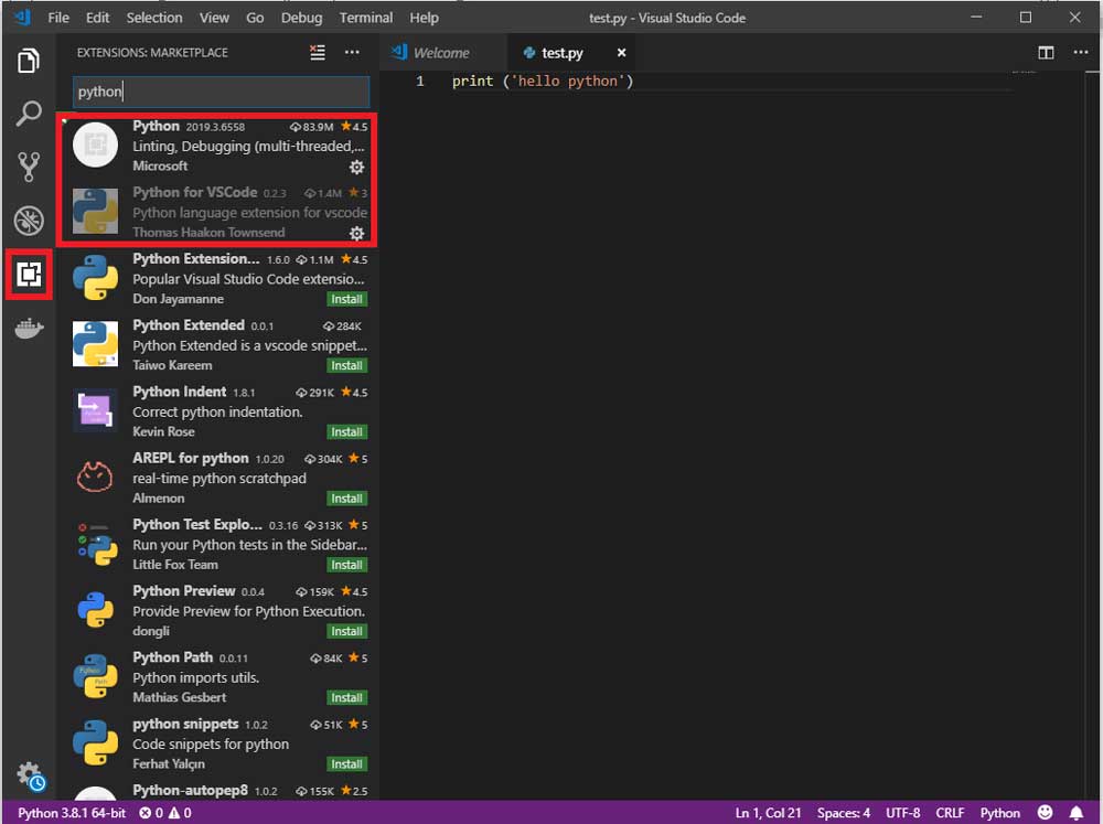 Coding in Visual Studio Code space