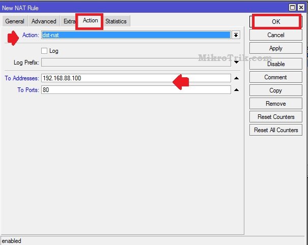 MikroTik Port Forwarding on Cloud router using Winbox