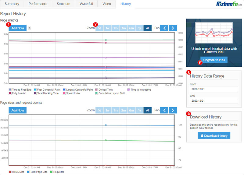 Online website analysis at GT Metrics