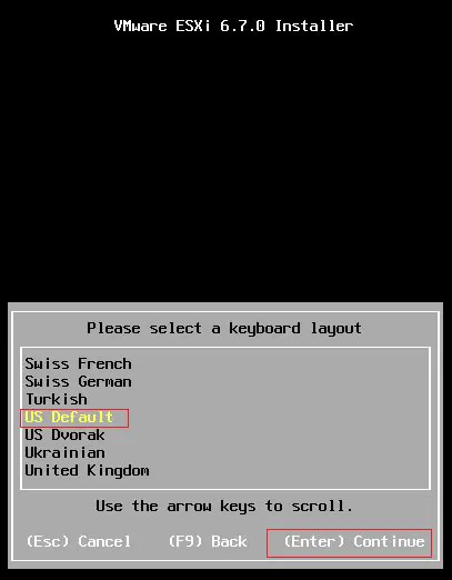 Installing ESXI 6.7 - Step 7
