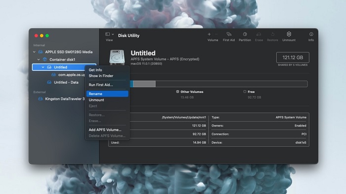 Rename Disk in macOS - 1