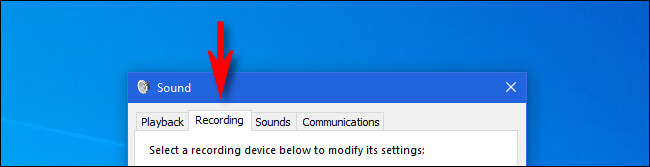 Select the default microphone in Windows 10