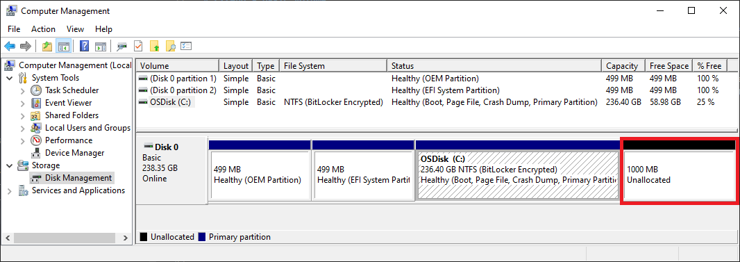 How to increase drive volume with Extend Volume