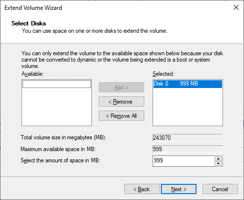 Volume increase steps